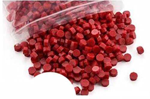 KKDIY 1000g Vintage Siegel Wachs Farbe Versiegelung Granulat DIY Geschenkbox Hochzeitseinladung Büro Traubenwein Flasche Siegel Wachs 3400pcs-China rot