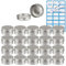ZEOABSY 30 Pièces 30ml Pots en Aluminium Vide Rond Argent Petit Cosmétiques Pot Conteneurs for Fait Main Bougies Crème Baume Voyage, 5X Spatule, 2X Étiquettes