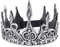 Proumhang King Crown Royal Medieval Soft Crown Stirnband PU Foaming Herren Kostüm Hut Kopfschmuck für Cosplay Kostüm Party Halloween One Size Silber