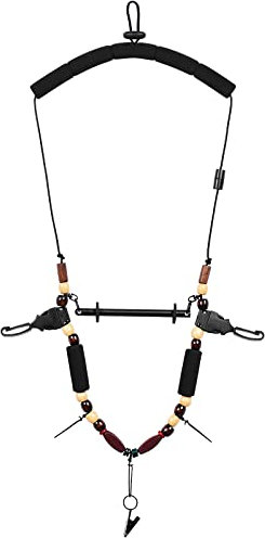 SF Fly Fishing Necklace Lanyard Unloaded Black Adjustable Tool Holder with Foam Neck Strap Horizontal Tippet Bar Quick Release for Fishing Accessories(Only Lanyard)