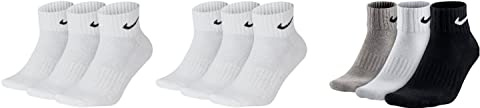 Nike 9 Paar Herren Damen Kurze Socke Knöchelhoch Weiß Schwarz Sparset SX7667 Sportsocken Größe 34 36 38 40 42 44 46 48 50