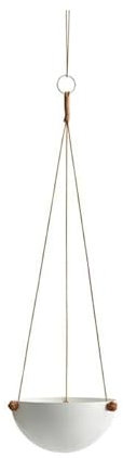 OYOY - Hängekorb, Hängeschale - Pif Paf Puf - Edelstahl, Leder - weiß - 20 x 61 cm