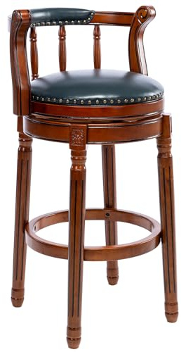 AULIFE Barhocker, gepolsterter Barstuhl mit niedriger Rückenlehne (Blau, Sitzhöhe 75cm)