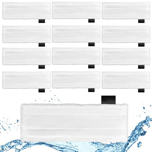 Lot de 12 Bonnette Nettoyeur Vapeur Pour Karcher Easy Fix SC2, SC3,SC4 Bonnettes Lingettes de Rechange Chiffons en Microfibre Lingettes Remplacement pour le Nettoyeur à Vapeur Serpillere Balai Vapeur