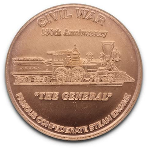 1 oz (AVDP Unze) 99.9% reines Kupfer - CIVIL WAR - 150th Anniversary The General