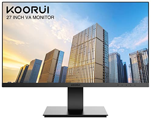KOORUI 27 Inch FHD Monitor, Computer Monitor(VA Panel, 1080P, 75HZ, HDMI+VGA, 99% SRGB, 5ms Response, Eye Care) Virtually Borderless Design Display Monitor