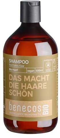 benecosBIO - Shampoo Normales Haar BIO-Hanf - DAS MACHT DIE HAARE SCHÖN - vegan - recyceltes Plastik