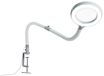Daylight Omega 3.5 Tragbare Lupenlampe mit LED Tageslicht 6000K 2,25-fache Vergrößerung, 4 Helligkeitsstufen, flexibler Silikonarm, inkl. Tasche