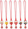 PH PandaHall 7pcs Breloques de chat porte-bonheur, Porte-clés chat en céramique Ornement Maneki Neko Pendentif de téléphone portable avec des pièces Pendentifs en alliage pour cadeau de Noël