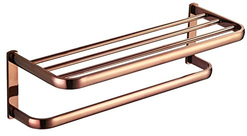 Boyuan Etagère Douche Mural Porte-Serviettes Laiton Porte Serviette Etagère de Douche étagère Murale pour Salle de Bain,Rose Gold