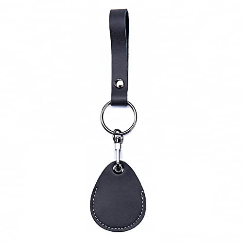 Airtag Schlüsselanhänger, Airtag Anhänger, Airtag Hülle kompatibel mit Apple Airtag Anhänger, Airtag Halter, Airtag Case - Leder - Set (Black)