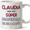 MUGFFINS Tazas Personalizadas para PROFESORA DE FILOSOFÍA mujer - En Español - Eres Súper - 11 oz / 330 ml - Regalo Personalizable original y divertido