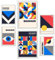 Nacnic Set de 6 Laminas en Bauhaus Style 4 Laminas de colección de diseño geométrico con marcos Cuadros decorativos estéticos para su sala de estar, dormitorio, hogar Tamaños A4 y A3 con marcos blanco