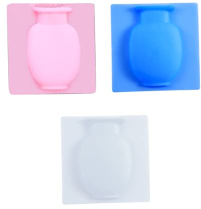 HOMSFOU 3st Vasenaufkleber Aus Silikon Vase Aus Silikon Stich Aufkleber Iaff-Aufkleber Die Aufkleber Klebrige Blumenvase Wandvase Silikonvase Für Fenster Tür Aufkleber Kühlschrank