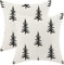 CXMEIFLY Weihnachts-Kissenbezüge, 45,7 x 45,7 cm, 2 Stück, creme-schwarz, Weihnachtsbaum-Dekoration, Überwurfkissen, Winter, Weihnachten, Urlaub, Outdoor-Kissenbezüge für Couch, Bett, Dekorationen