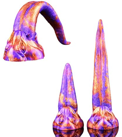 Hmxseu Realistischer Zungen Dildo Silikon Analplug S/L Buttplug mit Monster Saugnapf Arschplug Gemischte Farbe Analplugs Anus Vagina Massagegerät Masturbation Sexspielzeug für Frauen Männer Paare (L)