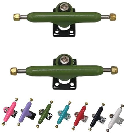 Leefai Pro Fingerboard Trucks (Achsen) 34mm G3 7 Colors Hanger Inverted Style- Pro Mini Finger Skateboard Truck with Single Axles and Pivot Cups-Hanger Color (lindgrün)