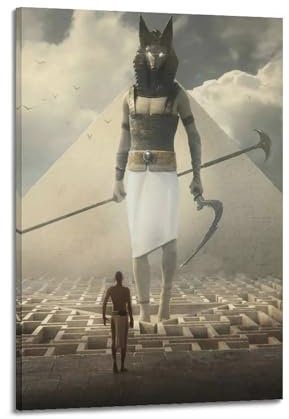 VZRSQZK Poster mit Mythischem Anubis, dekoratives Gemälde, Leinwand, Wandposter und Kunstdruck, modernes Familienschlafzimmer-Dekor-Poster, 60 x 90 cm