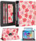 Kidcube Schutzhülle für iPad 10. Generation 2022, iPad (A16) Hülle 11. Generation 2025 – niedlicher drehbarer Ständer, Folio-Schutzhülle mit Stifthalter und Kartenschlitz, Kawaii-Blumen-Design