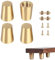 Singring Lot de 4 pieds de planche à découper en laiton pour boîte à bijoux, pieds en bois de noyer, pieds rehausseurs avec vis et rondelles pour appareils de cuisine et meubles multiples (20 mm)