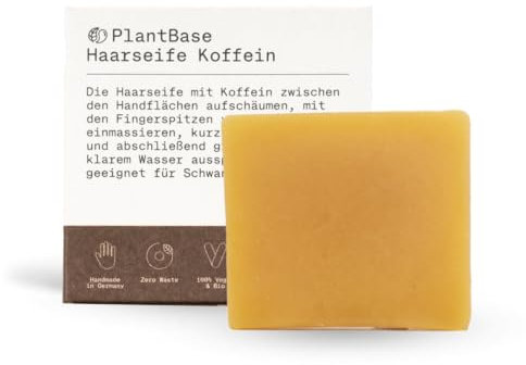 Plantbase Haarseife Koffein 100g - 100% Vegan & Bio ohne Plastik für eine natürliche und nachhaltige Haarpflege, Handmade in Germany