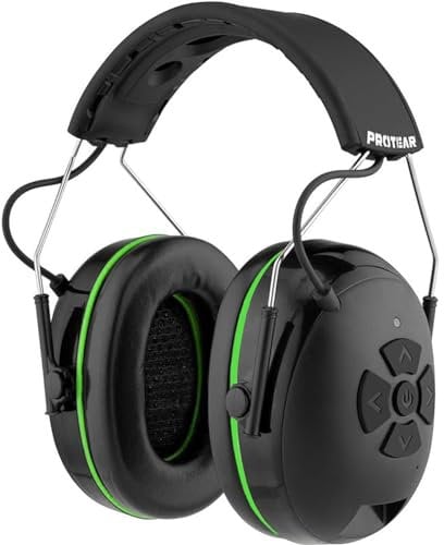 PROTEAR Gehörschutz mit Bluetooth 5.4,High-Fidelity-Lautsprecher,120 Std. + Spielzeit,Idealer Sicherheits-Ohrenschützer zum Mähen,Holzbearbeitung,SNR 30dB,(Aufgerüstet)