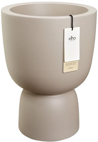 elho Amber Coupe 35cm Blumentopf - Balanced Beige | Ø 34.9 x H 49 cm | Für Innen- & Außenbereiche geeignet | 100 % recycelter Kunststoff