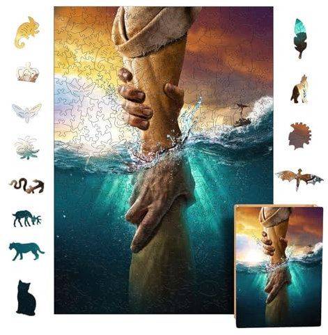 Classic Jigsaw Puzzle, Jesus Wooden Puzzle, Wall Art, Jesus Puzzle Decoration, Family Game Night Puzzle, Friends Jigsaw Puzzle Game, Religious Wall Decoration for Living Room