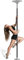 Barre Pôle de Danse Pole Dance avec Couvercle en Silicone Noir, Kit de Poteau de Danse Portable Haut pour la Salle de Sport à Domicile, Charge 200kg Rotatif ou Statique