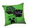 Minecraft Creeper Kissen, 40 x 40 cm, Doppelseitig oder Einseitig Bedruckt, Superweich, Polyester Kuschelkissen (Grün)