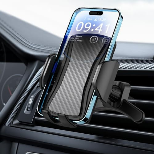 Brencco Soporte Movil Coche del Aire Ventilación, Gancho Metálico Suporte Telemovel Carro, Sujeta Moviles para Coche Rotación 360 ° para Smartphone/GPS 4.0-7.0''