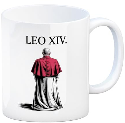 speecheese Papst Leo XIV. Kaffeebecher mit Name des neuen Papstes - Ideal fürs Büro Gläubig Katholisch Vatikan