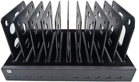 AJPARTS UK 10-Port USB C Fast Charging Station – 1000W Multi-Device Dock with 11 Slots, 4 USB-C Cables, Mount Kit & UK Plug – Ideal for Lenovo ThinkPad X1 Carbon, Yoga 7i/9i, IdeaPad Slim 5