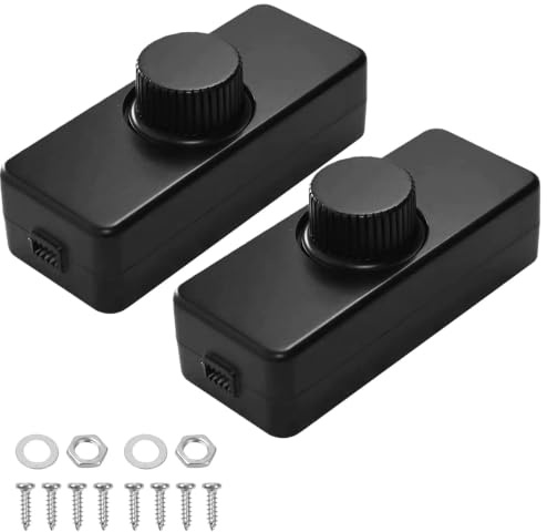 2 Pcs Variateur D'intensité Led, Variateur De Lumiere Led, Interrupteur Variateur Led, Variateurs D'intensité Led, En Plastique Et Métal, Pour Lampes Led - 230 V Pour Dimmable Lampes, Salon,
