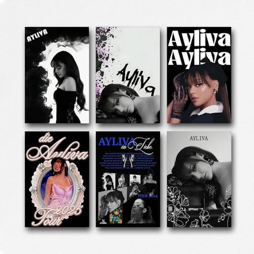 Gufatoo A Set Of 6 Ayliva Poster Music Vintage Cover Für Zimmer, Ästhetische Leinwand-Wandkunst, Schlafzimmer-Dekor 08x12inch(20x30cm)