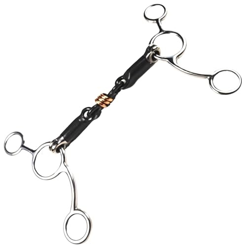 Reitausrüstung mit Doppelgelenk-Design, 5,3 Zoll Pferdegebiss für Westernreiten, Edelstahl-Wangen, Kupferumwickelte Sweet Iron Mouth Pferdetrainingstrense