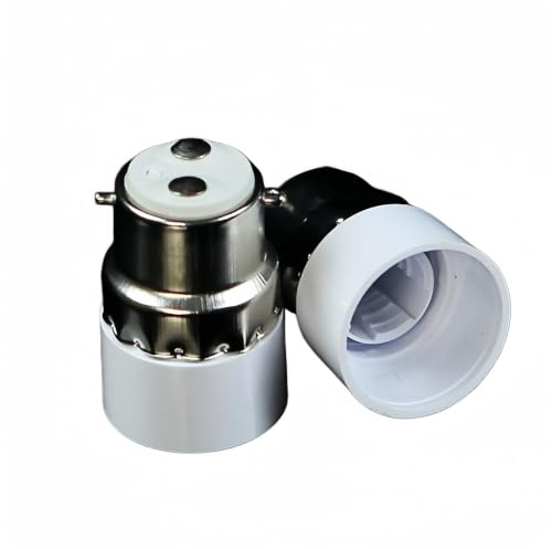 2 PCS B22 to E14 Socket Converter, Bayonet to Small Screw Socket Adapter, 220V BC to SES Lamp Base Adapter for LED, Incandescent, Halogen, CFL Bulbs