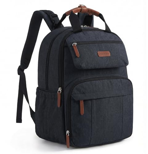 mommore Wickelrucksack Groß Wickeltasche Kinderwagen Geburt für Unterwegs | 29x20x41cm Diaper Bag mit Mehrere Fächer Wickelunterlage Isolierschicht Kinderwagengurte, Lässig Reise Babytasche Rucksack
