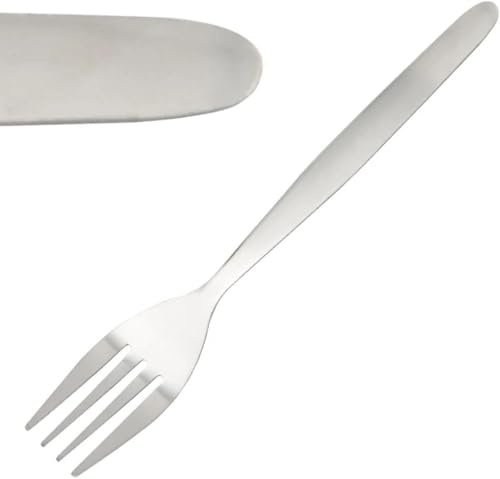 Olympia Kelso Stainless Steel Dessert Fork Set of 12 - Appetizer, Fruit, Mini Cake Forks Cutlery C119 (Pack of 6)