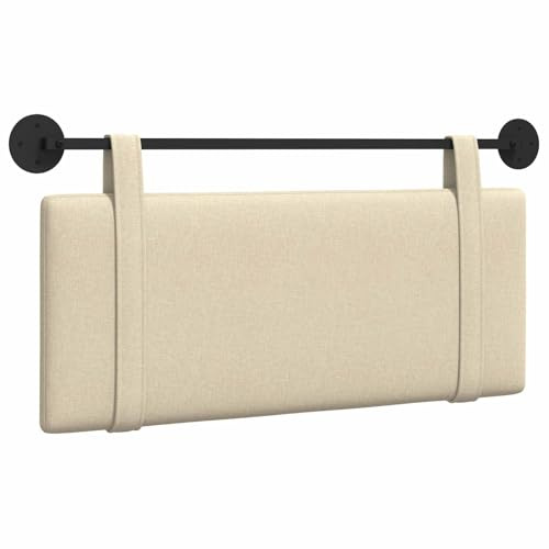 vidaXL Hängendes Kopfteil Creme Stoff, Schlafzimmer Deko, moderner rechteckiger Wand-Headboard, kompakt, stilvolle Bettwäsche für Luxus-Schlafbereich