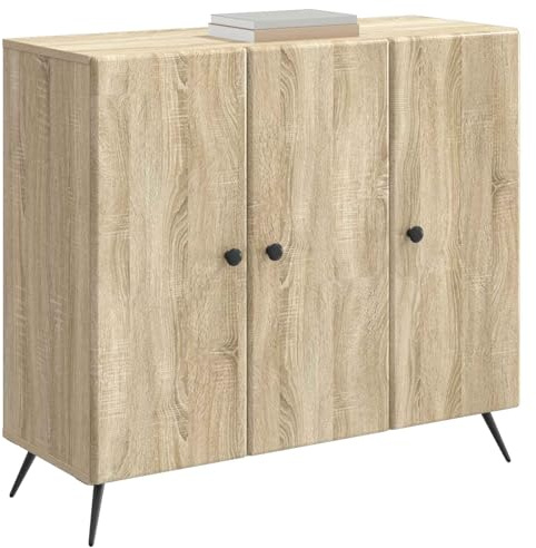 vidaXL Sideboard Sonoma-Eiche 89 x 34,5 x 80 cm Holzwerkstoff, Wohnzimmer, Rechteckiges Buffet, Moderner Sideboard, Geräumiger Essbereich-Organizer, Praktisches Möbelstück