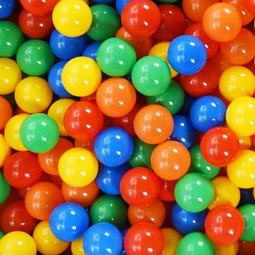GeenYuu Bälle für Bällebad 1000 Stück Mehrfarbig 6 cm Durchmesser aus PE Kunststoff, Ersatzfüllung für Kinder Baby Spielzelt Laufstall Indoor Outdoor Spielzeug zur Förderung von Motorik und Sensorik