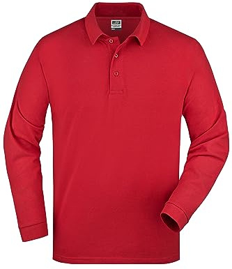 James & Nicholson Langarmpolo - Piqué Poloshirt mit Langen Ärmeln für Damen und Herren