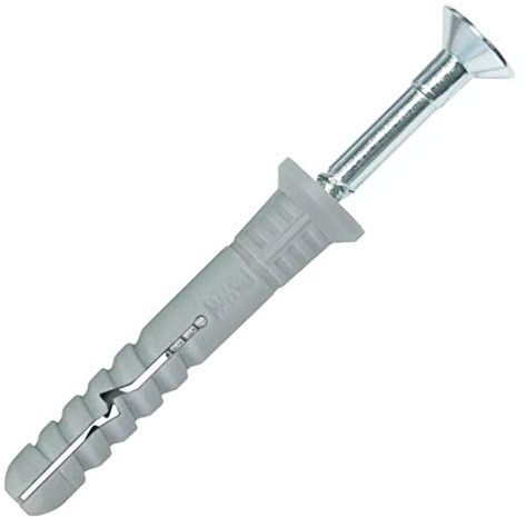 Baupark24 – 200 Schlagdübel 6x40 mm - Nageldübel mit verzinktem Senkkopf - Einschlagdübel bieten optimalen Halt bei Beton, Mauerziegeln und Naturstein - mit Polypropylendübel