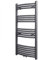 vidaXL Grey Bathroom Towel Rail Radiator Curve, Dual Purpose, Steel, Space Heater & Heated Towel Rack, 500x1160mm, Hot Water Circulation