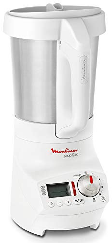Moulinex LM904110 Blender Chauffant Soup & Co Mixeur Soupes Gaspachos Smoothies Compotes 1100W 1,8L Blanc