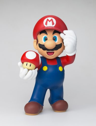 BANDAI Super Mario Brothers: Desktop Sofbi Series Mario 8-inch Action Figure