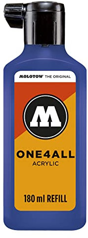Molotow ONE4ALL Refill Acryl, Farbe 204 echtblau 180 ml, Nachfülltinte für Permanentmarker