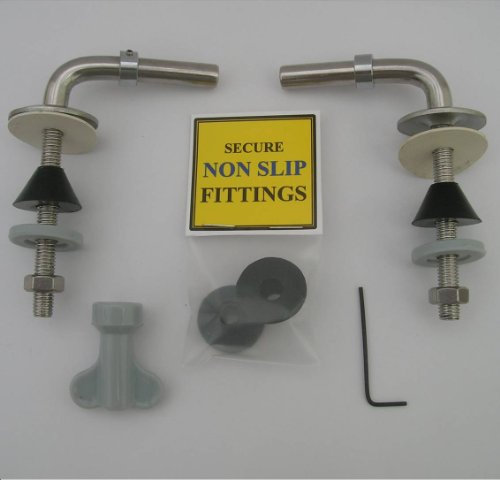 Fast Fit L SHAPE/SHAPED HEAVY DUTY STAINLESS STEEL TOILET SEAT HINGE. WITH NON SLIP FITTINGS/FIXINGS, FOR PLASTIC/NOVELTY TOILET SEATS.