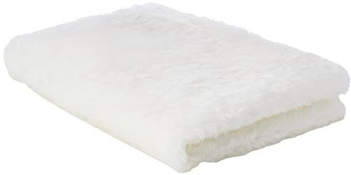 CRS Fur Fabrics einfarbig Spass Kunst Stoff hell weiß - Weiß, 1Mtr - 150cmx100cm